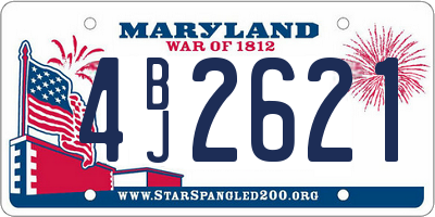 MD license plate 4BJ2621
