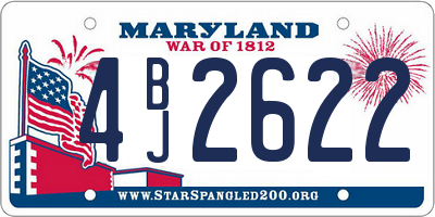 MD license plate 4BJ2622