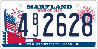 MD license plate 4BJ2628
