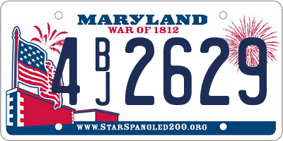 MD license plate 4BJ2629