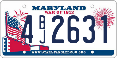 MD license plate 4BJ2631