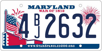 MD license plate 4BJ2632