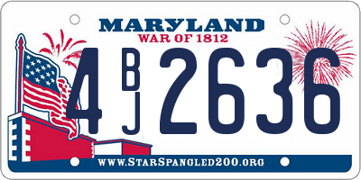 MD license plate 4BJ2636