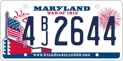 MD license plate 4BJ2644