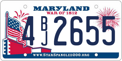 MD license plate 4BJ2655