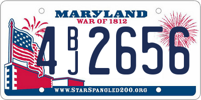MD license plate 4BJ2656