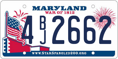 MD license plate 4BJ2662