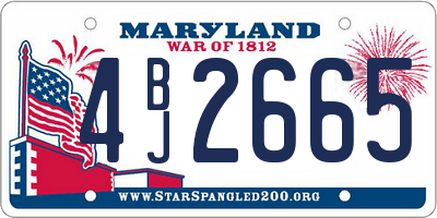 MD license plate 4BJ2665