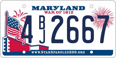 MD license plate 4BJ2667