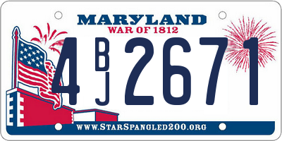 MD license plate 4BJ2671