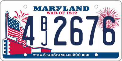 MD license plate 4BJ2676