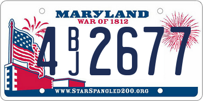 MD license plate 4BJ2677