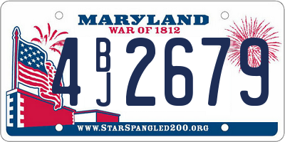 MD license plate 4BJ2679
