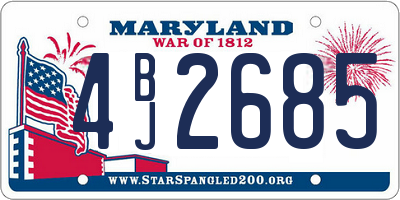 MD license plate 4BJ2685