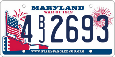 MD license plate 4BJ2693