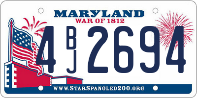 MD license plate 4BJ2694