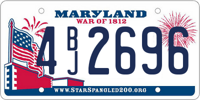 MD license plate 4BJ2696