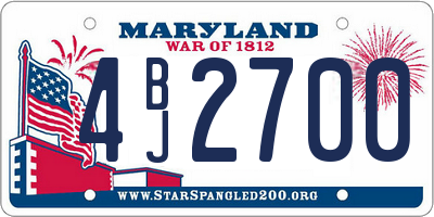 MD license plate 4BJ2700