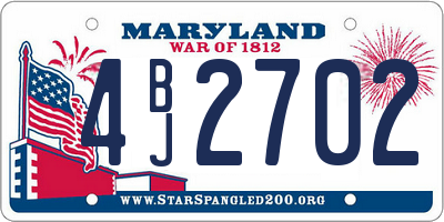 MD license plate 4BJ2702