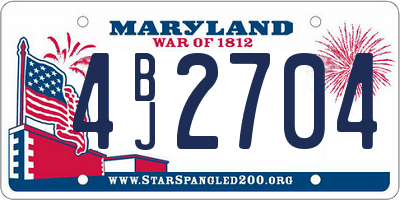 MD license plate 4BJ2704