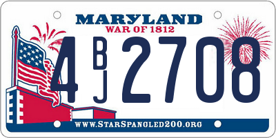 MD license plate 4BJ2708