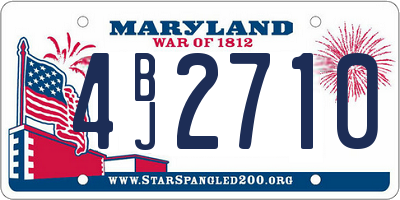 MD license plate 4BJ2710