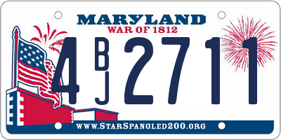 MD license plate 4BJ2711