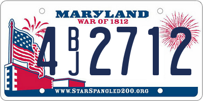 MD license plate 4BJ2712
