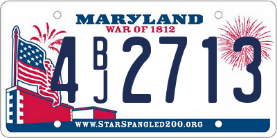 MD license plate 4BJ2713