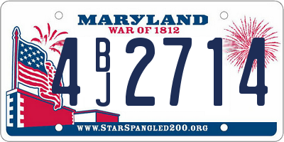 MD license plate 4BJ2714