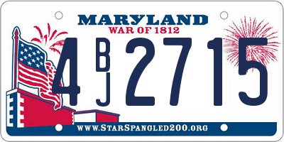 MD license plate 4BJ2715