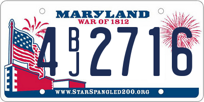 MD license plate 4BJ2716