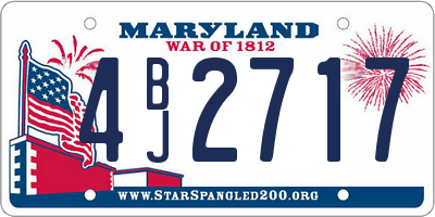 MD license plate 4BJ2717