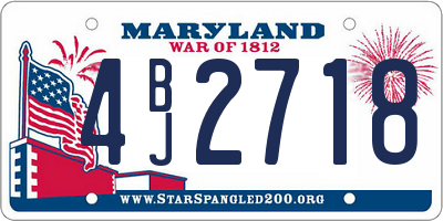 MD license plate 4BJ2718