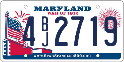 MD license plate 4BJ2719