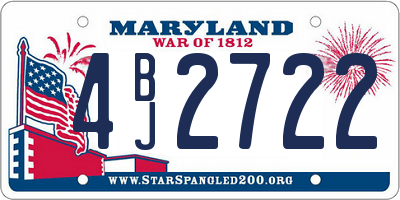 MD license plate 4BJ2722