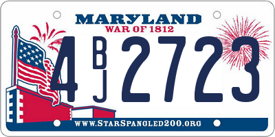 MD license plate 4BJ2723