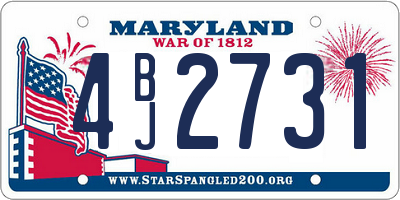 MD license plate 4BJ2731