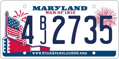 MD license plate 4BJ2735