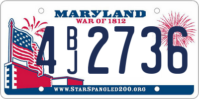 MD license plate 4BJ2736