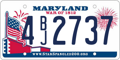 MD license plate 4BJ2737