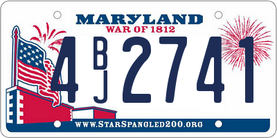 MD license plate 4BJ2741
