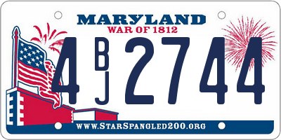 MD license plate 4BJ2744