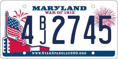 MD license plate 4BJ2745