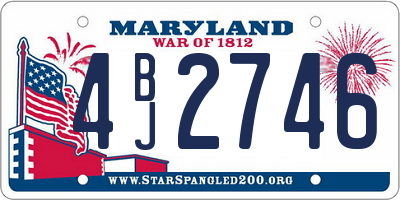MD license plate 4BJ2746