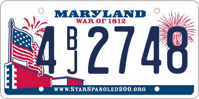 MD license plate 4BJ2748