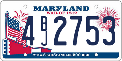 MD license plate 4BJ2753