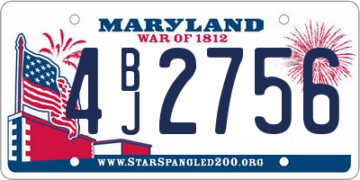 MD license plate 4BJ2756