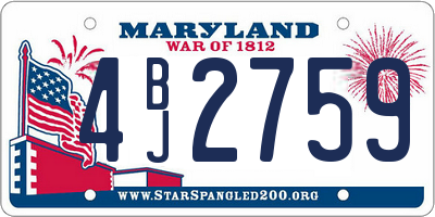 MD license plate 4BJ2759