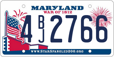 MD license plate 4BJ2766